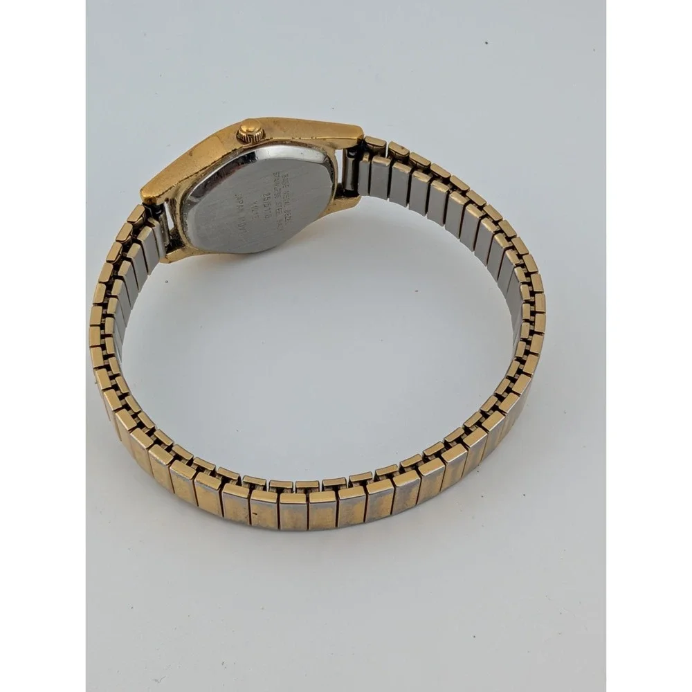 Armitron Diamond Watch Women‎ 20mm Case Gold Stretch Band 25/5116 - New Battery